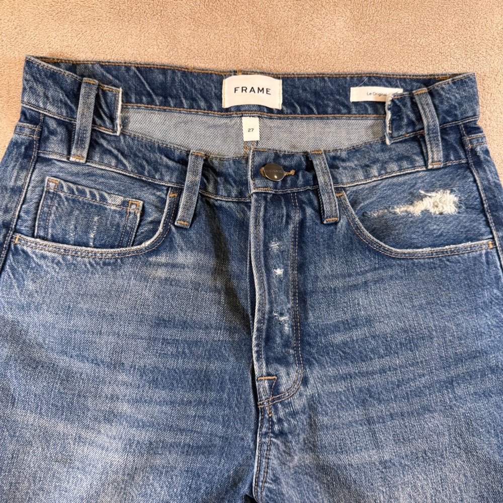 FRAME Colorblock Patchwork Distressed Thrashed St… - image 3